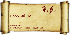 Hohn Júlia névjegykártya